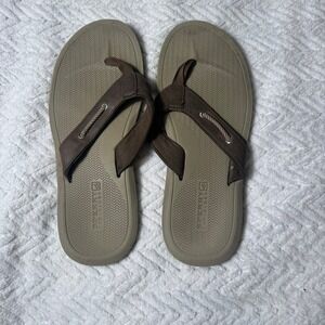 Sperry Top-Sider Men's Leather Flip Flops Sandals Brown Size 13M
